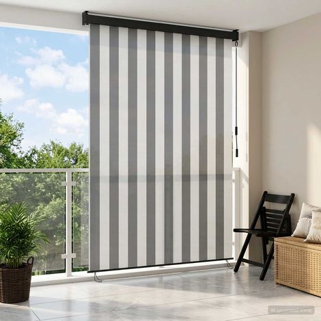 Tenda a rullo Antracite e Bianco 60 x 250 cm vidaXL