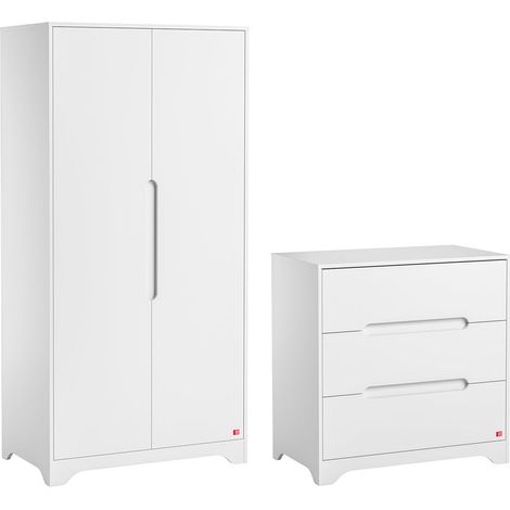 Armadio 2 ante 3 cassetti Ova bianco 89,5cm (1/5)