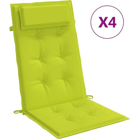 Coussins de chaise à dossier haut lot de 4,Coussins d'extérieur vert vif CFW639568 (1/5)