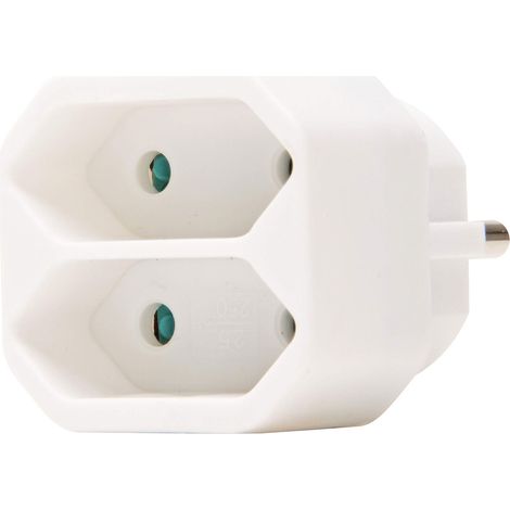Kopp 174102001 Adattatore Euro 2 ingressi, bianco artico, 250 V, 2-fach