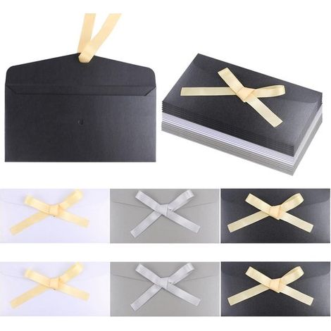 30 Stück Briefumschläge Kraftpapier Briefumschläge mit Schleife für Abschlussfeiern, Geschäftskorrespondenz, Rechnungen, Quittungen, Einladungen (1/5)