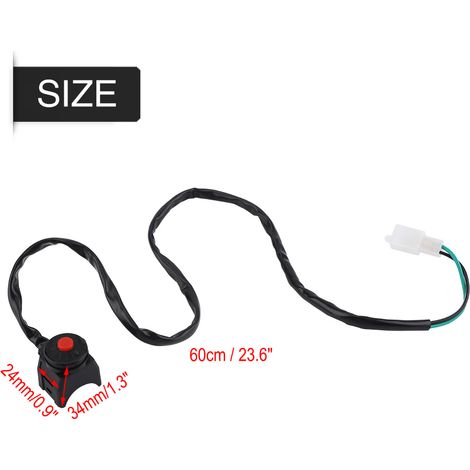 Commutateur Guidon Moto Scooter ATV 22mm Multifonction Démarrage Arrêt Moteur Klaxon Clignotant Phare 12V Plastique Noir Universel Honda Yamaha Suzuki Kawasaki 1 Pièce (1/5)