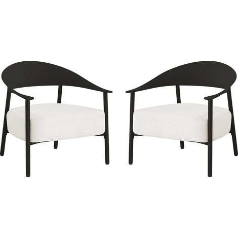 2er-Set Gartensessel aus Kunststoff und Metall "Céora" - Schwarz
