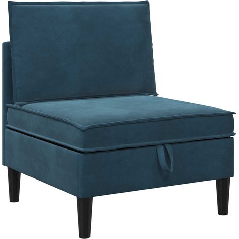 Sofá Medio con Almacenamiento Azul Terciopelo vidaXL (1/5)