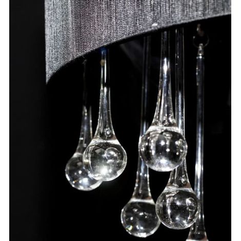 Lustre avec 85 cristaux Noir