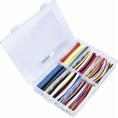 Gaine thermorétractable 2:1 multicolore 90mm - Coffret de 180 pcs SODELEC - 02783