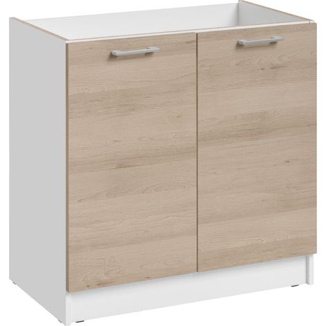 Mueble para fregadero Eco Roble Natural 2 puertas L 80 cm (1/5)
