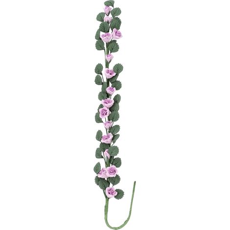 Miniature 1:12 Guirlande de Roses Mauves pour Maison de Poupée, Balançoire à Chevalet Décorative, Bouquet Long Violet (1/5)