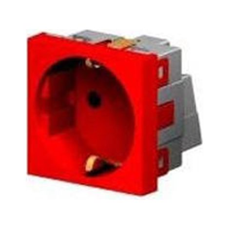 Módulo enchufe schuko 45X45 de MMCONECTA  Rojo (1/2)