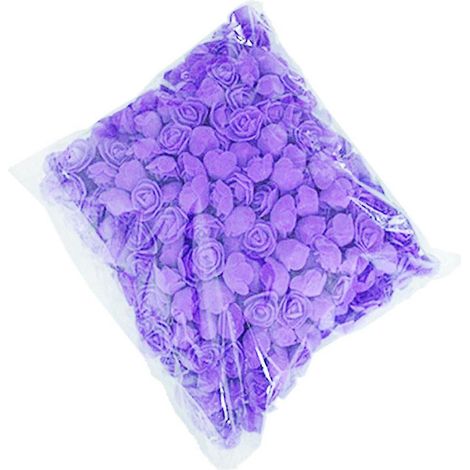 Bouquet fleuri de 500 têtes de roses artificielles en mousse PE pour la décoration de poupées et d'ours en peluche.violet (1/5)