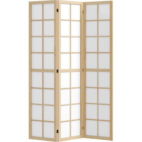 HOMCOM biombo de 3 paneles separador de ambientes plegable 120x170 cm biombo separador de ambientes para salón dormitorio oficina madera y blanco (1/5)