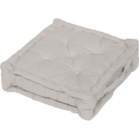 Coussin tapissier Panama en coton - L 50 x l 50 x H 10 cm - Beige - Livraison gratuite (1/2)