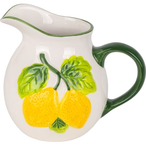 Brocca decorativa in ceramica a forma di limone, design mediterraneo, brocca per acqua per cucina e sala da pranzo, regalo originale ed elegante