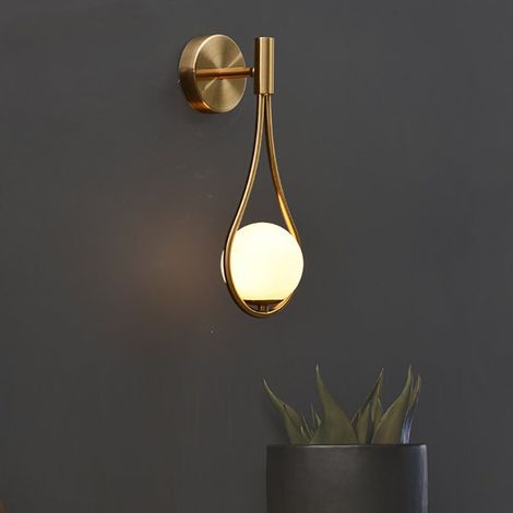 Applique Murale LED Moderne Industriels Luminaire Mural Ajustable Lampe Boule Ronde Abat-Jour De Mur Salon Couloir E27 Verre Métal (1/4)