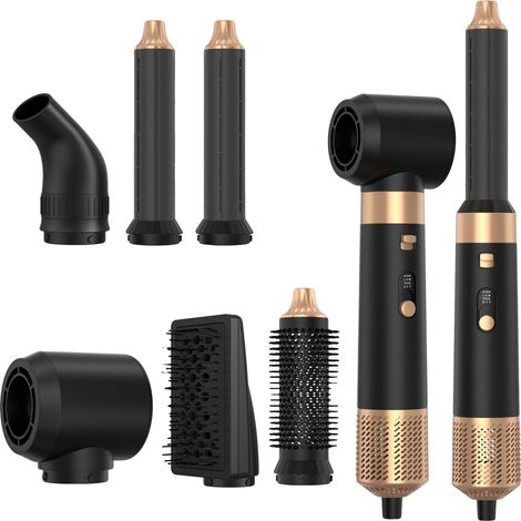 Sèche-cheveux, outil de coiffage 6-en-1, chauffage efficace, noir (1/5)