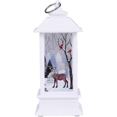 lanterne lumineuse LED de Noël festive à suspendre, lampe de nuit décorative de dessin animé (cerf)-5.55.5cm