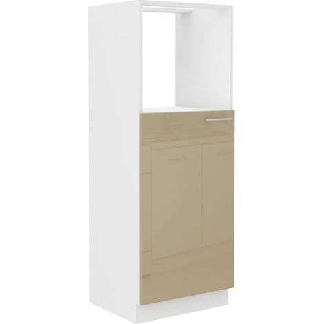 Küchen Midi Hochschrank 60 Lara Cappuccino Hochglanz Küchenzeile Küchenblock
