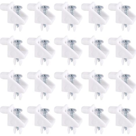 Supports d'étagère blancs, 20 unités - Supports pour meubles de cuisine - (1/5)
