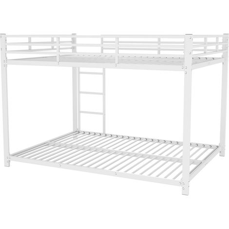 Letto a castello per bambini in metallo bianco 140 x 200 cm (1/5)