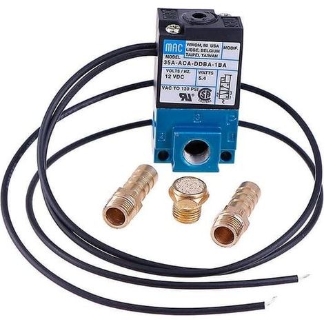 Ensemble électrovanne MAC 1/8" 35a-aca-ddba-1ba avec silencieux en laiton Dc12v Shytmv (1/5)