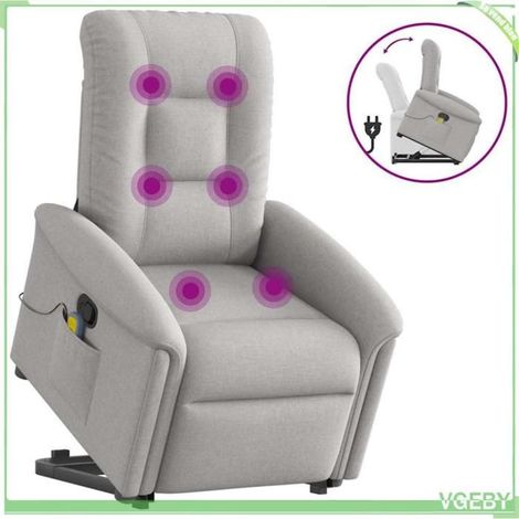 Fauteuil de massage inclinable - 3303273 - gris nuage - levage électrique - massage 6 points (1/5)