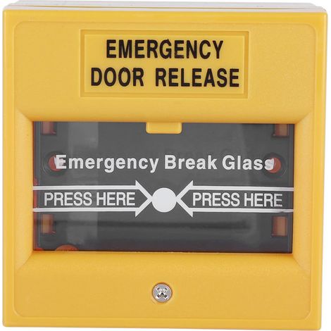 Bouton d'alarme incendie de sortie de secours de porte, interrupteur d'alarme cassé en verre de sécurité de déverrouillage de porte d'urgence pour la boîte d'urgence d'incendie de sécurité à domicile