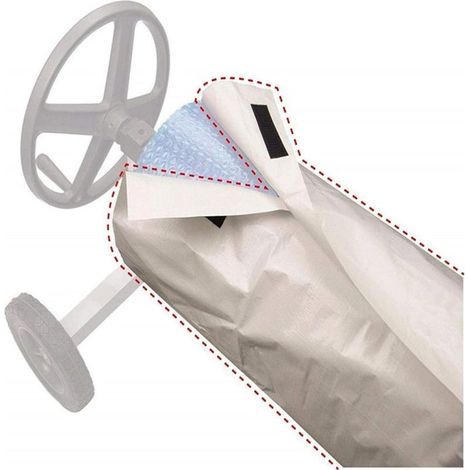 Bâche de protection solaire imperméable pour enrouleur de piscine,préserve la bâche et prolonge sa durée de vie,couleur beige, dimensions 490 × 96 cm (1/5)