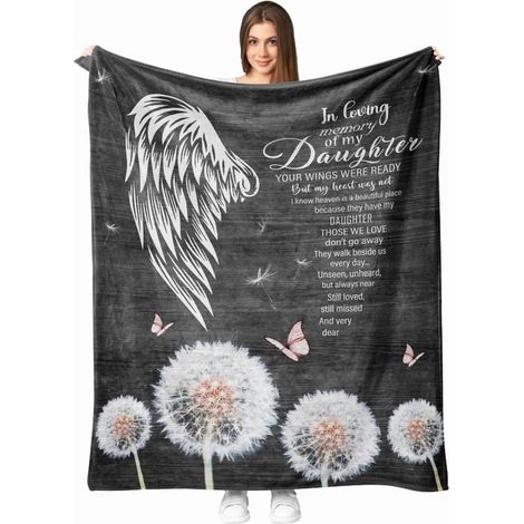 Weiche Flanell-Gedenkdecke (50x60 Zoll) – ein tröstliches Geschenk für verstorbene Eltern, Großeltern oder Schwestern – zur Erfüllung der Trauer- und Beileidsbedürfnisse.