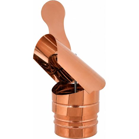 MAKA Comignolo Gallo Tondo, Terminale Eolico per Canna Fumaria Camino Stufa a Legna Pellet e Gas, Cappello Antipioggia Aspirafumo Rame Ø 160 mm (1/5)