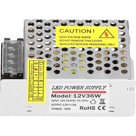 Pilote de convertisseur d'alimentation de commutation DC12V 36W 3A pour système de caméra de sécurité à bande lumineuse LED