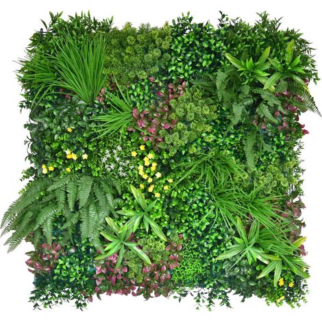 Dream - Giardino verticale con foglie e fiori, pannello 100x100 cm