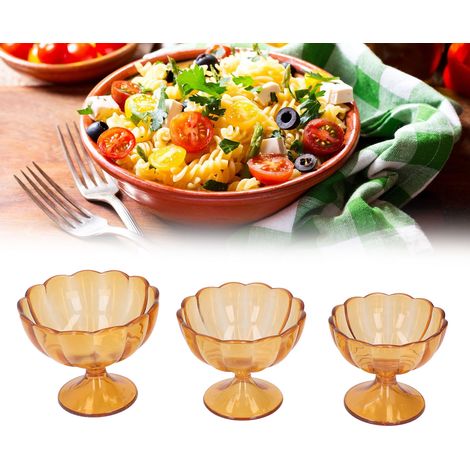 Coupes à glace, coupes à goûter, coupes à dessert, saladiers de fruits et légumes, incassables, couleur thé. (1/5)