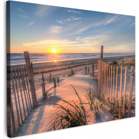 Canvas Print Beach - Sea - Dune - Sunset - Landscape 80x60 cm