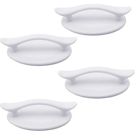 4 Pièces Poignées Autocollantes en Plastique Blanc Adhésif pour Portes et Fenêtres Placards Tiroirs Placards (8,3 x 4,9 cm) (1/5)