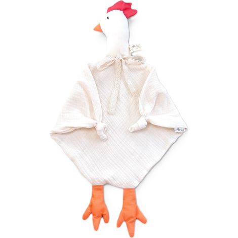 Peluche in mussola fatto a mano, gallina latte (1/5)
