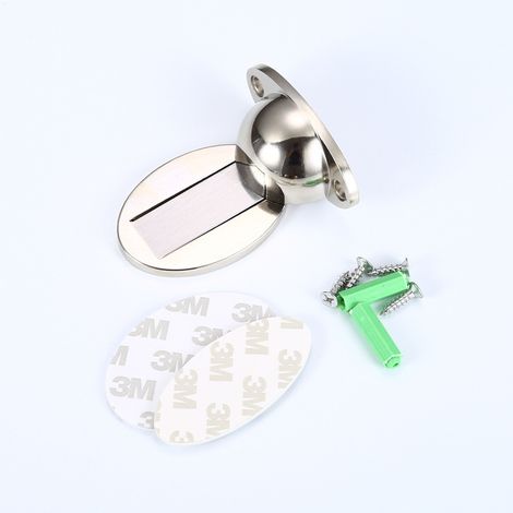Butoir de Porte Magnétique en Inox Butée de Porte au Sol (4pcs,acier brossé) (1/5)