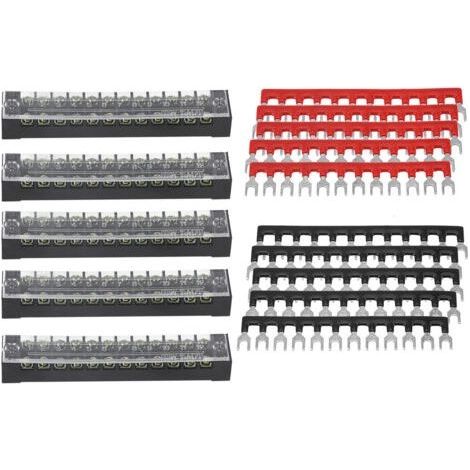 Bloc de distribution de câbles, bornier à vis robuste à double rangée, facile à installer, pour appareils électroménagers (1/5)