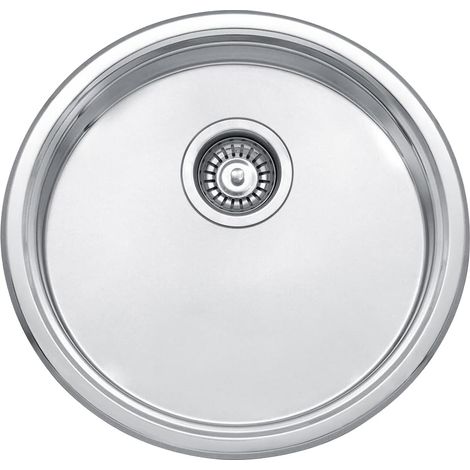 JASSFERRY Évier de cuisine 1 bac rond , acier inoxydable Profondeur 45 mm, Évier à Encastrer