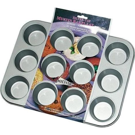 Molde para muffins antiadherente plateado Patisse 35 x 27 cm