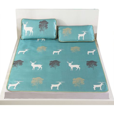 Matelas en bambou 3D effet soie glacée, idéal pour l'été, avec taie d'oreiller assortie pour bébé/étudiant. (1/5)