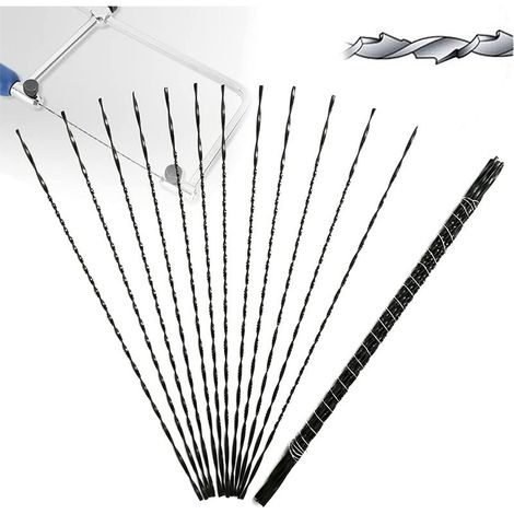 Lot de 12 lames de scie à chantourner en acier au carbone – Dents en spirale pour bois et métal – Précision de coupe optimisée (1/5)
