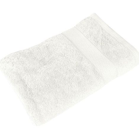 Drap de bain éponge "Naîa" 95 x 140 cm 550 gr/m² Vent du sud - Blanc - Blanc -