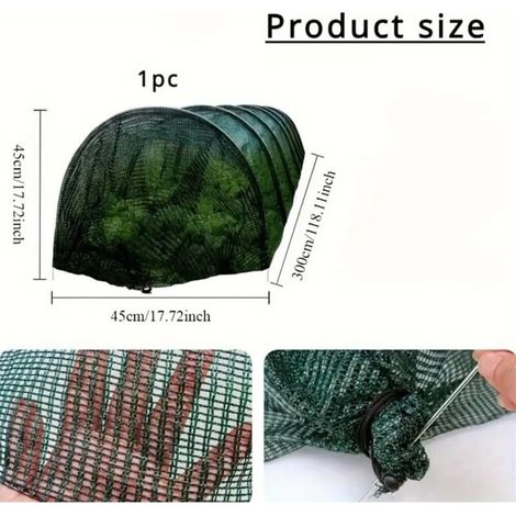 Tunnel de Croissance Pliable, Réutilisable Réseau des plantes de serre Tunnel pour Couvrir Les Jardin, Légumes und Tomate, Contre Les parasites et Les Oiseaux, Vert 3m (1/4)