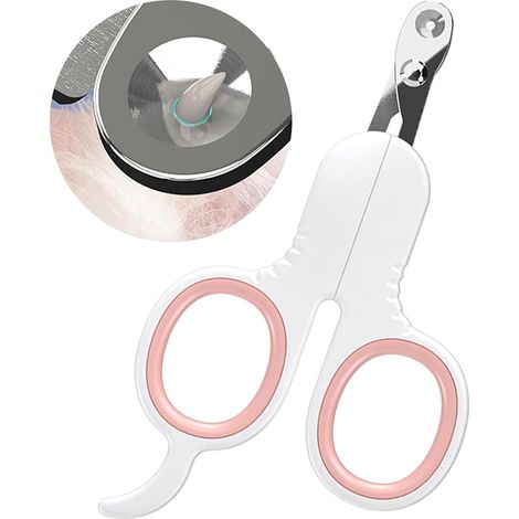 Ciseaux à griffes pour chats, coupe-ongles pour chats, coupe-ongles en acier inoxydable de sécurité pour chats, parfait pour les débutants, pour chiens, chiots, lapins et petits animaux (Rose) (1/5)