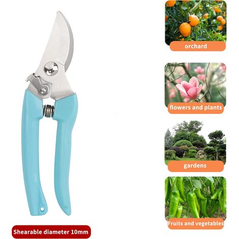 Sécateur à lames latérales 5 pièces - Sécateur avec lames en acier affûtées et de précision et lames en acier inoxydable. Sécateur à lames latérales portatif, idéal pour votre jardin. (1/5)
