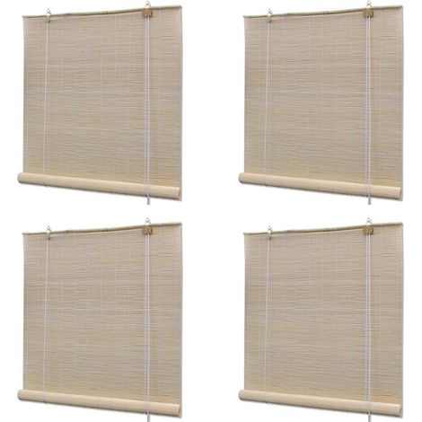 Stores à rouleau Bambou naturel 4 pcs 120x160 cm (1/5)