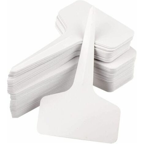100 mini étiquettes en plastique pour plantes en forme de T, étiquettes pour plantes, 6 x 10 cm, pratique pour tous les jardin (1/5)