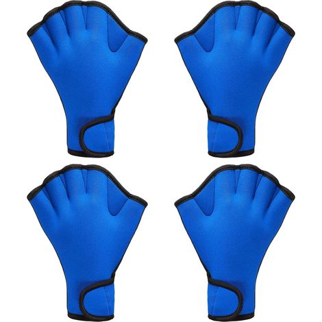Pares de guantes de natación Aqua Fit, guantes de entrenamiento de natación, guantes de fitness de neopreno con red, guantes de entrenamiento de resistencia al agua para natación y buceo con correa pa (1/5)