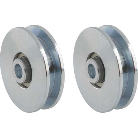 Lot de 2 Roues acier diamètre Ø 60mm-gorge carrée 10mm – charge maxi 375kg (1/3)