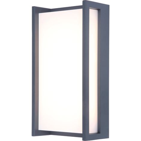 Applique murale d'extérieur sur secteur QUBO GREY LED H22cm (1/4)